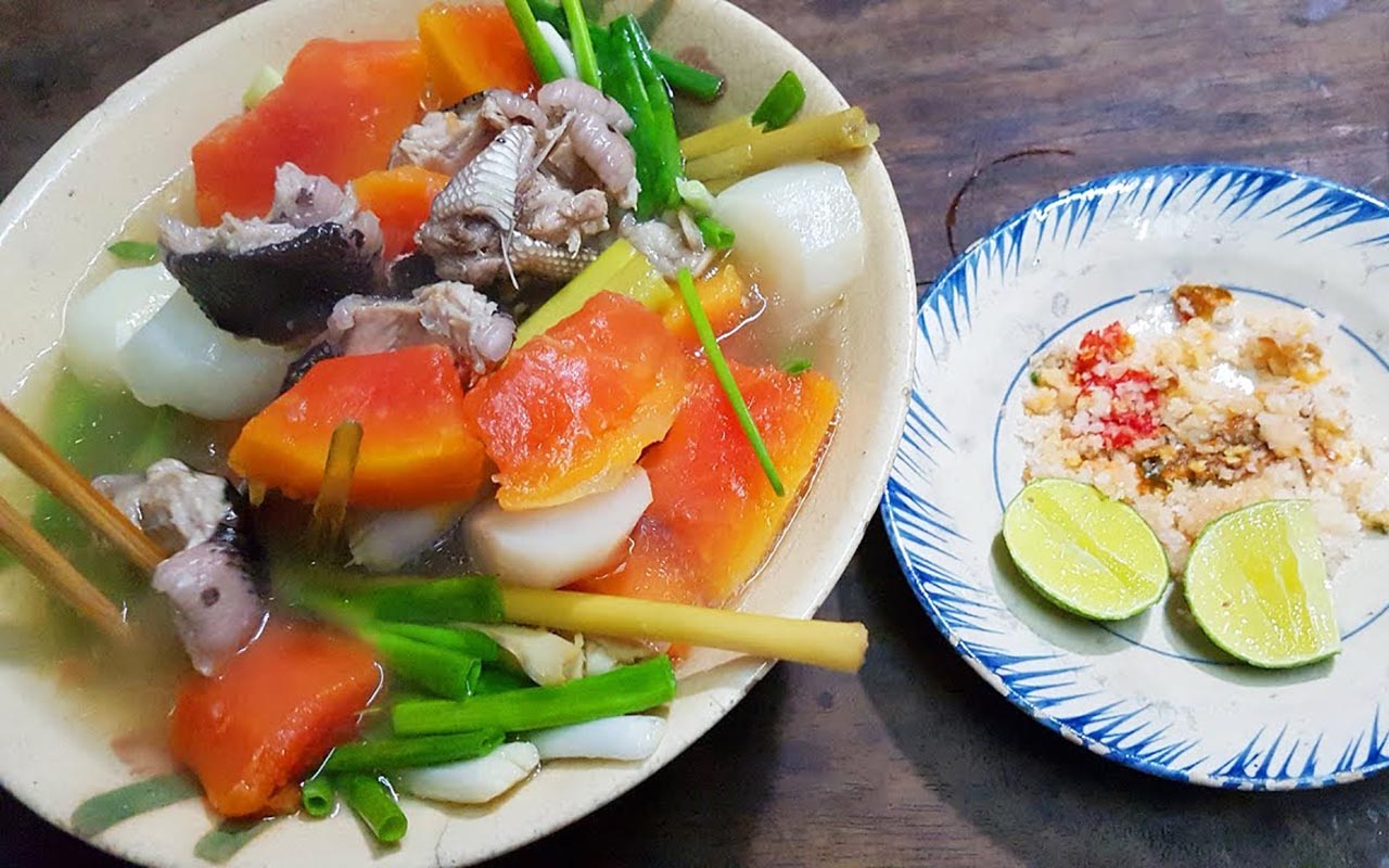 Rắn hầm đu đủ