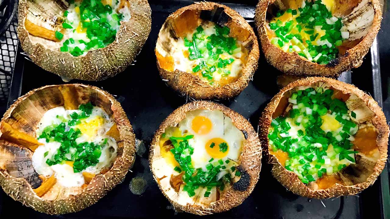 Nhum nướng mỡ hành